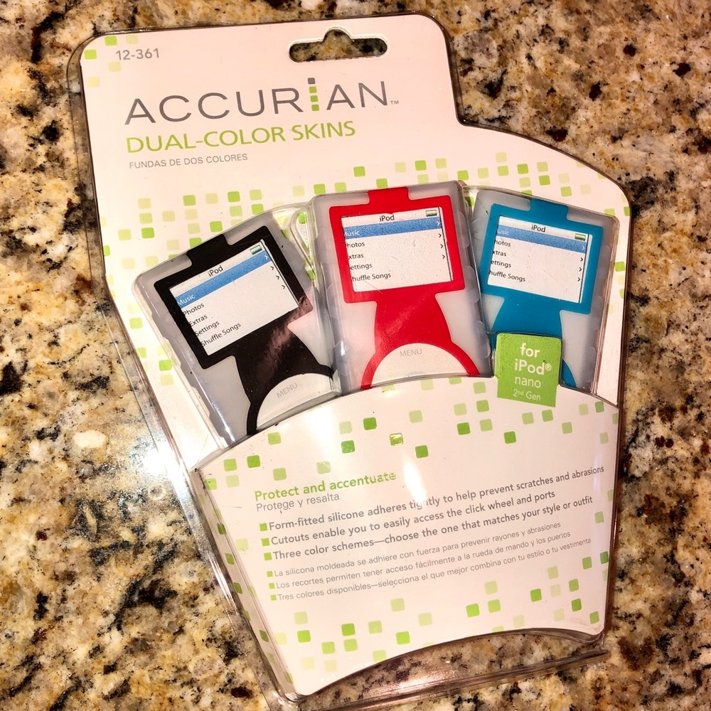 🎉2xHP🎉 ACCURIAN Dual Colored Silicone Skins for iPod Nano 2nd Gen Set of 3 NEW